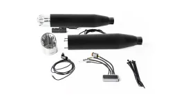 2 x CUSTOM Slip-On exhaust Ø 90 mm incl. cat., ASC – (CAN-BUS actuated sound system), stainless steel black, (EC-) approval