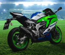 Slip On REMUS NXT Sport Exhaust Kawasaki NINJA ZX-4R/RR, stainless steel black with green, ECE type approval