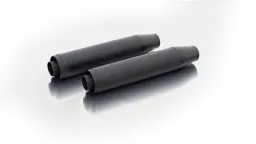 2 x CUSTOM exhaust Slip-On Ø 90 mm incl. cat. (selectable end caps), ASC, Stainless steel black, (EC-) approval