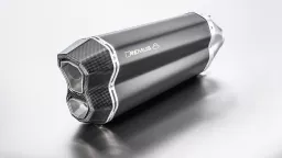 REMUS 8, slip on Sport Exhaust (muffler incl. connecting tube) with heat protecting shield for KTM Super Adventure, stainless steel black, 54mm, incl. EC homologation