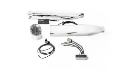 1 x CUSTOM exhaust Slip-On Ø 102 mm no cat. (selectable end caps), ASC, Stainless steel chrome, (EC-) APPROVAL